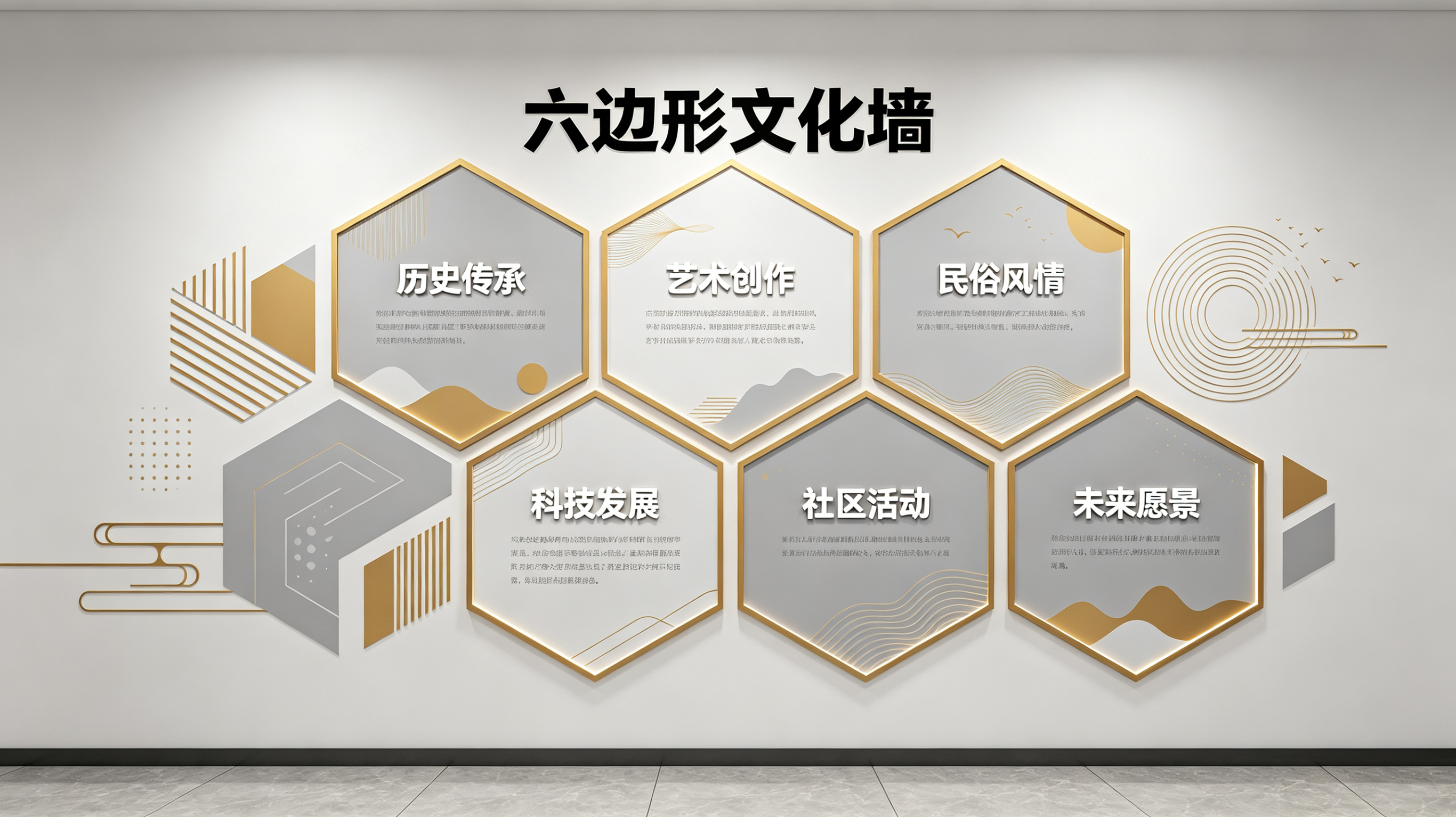 彝良县企业文化墙 | 六边形信息美学